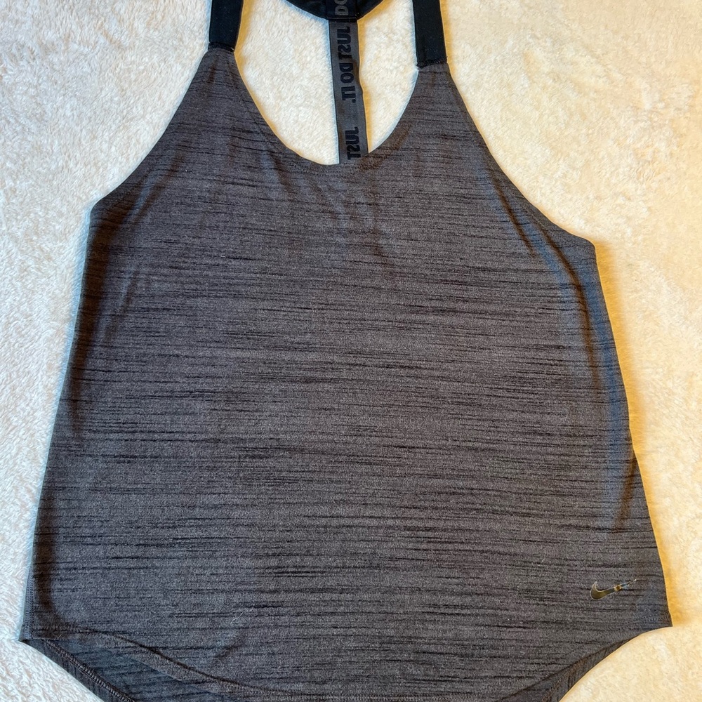 Nike Women's Heather Charcoal Racerback Tank Top